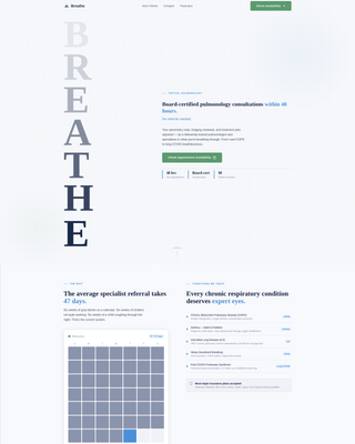Breathe — Certified Lung Health Provider Landing Page Template