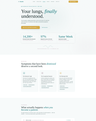 Breathe — Evidence-Based Respiratory Specialist Landing Page Template
