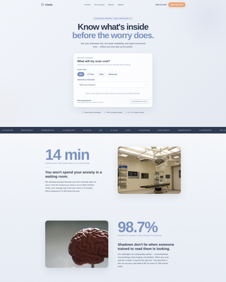 Clarity - Reassuring Radiologist Landing Page Template