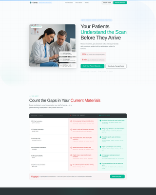 Clarity - Precision Radiologist Landing Page Template