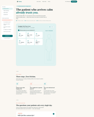 Clarity - Trusted Radiology Landing Page Template