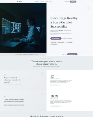 Clarity - Precise Radiology Landing Page Template