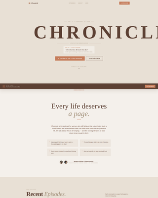 Chronicle - Heartfelt Scrapbooking Landing Page Template