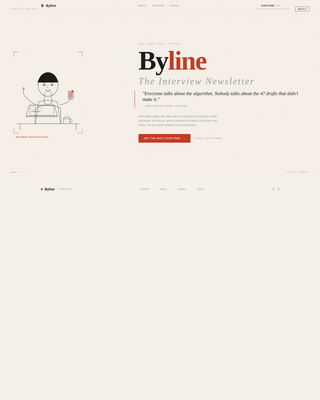 Byline - Bold Newsletter Landing Page Template