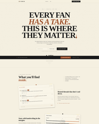 Bleacher - Bold Sportsforum Landing Page Template
