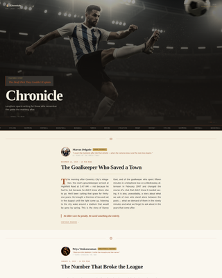 Chronicle - Timeless Sportsnews Landing Page Template