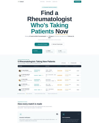 Catalyst - Trusted Rheumatologist Landing Page Template