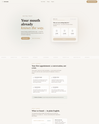 Articulate - Calming Speechpathologist Landing Page Template