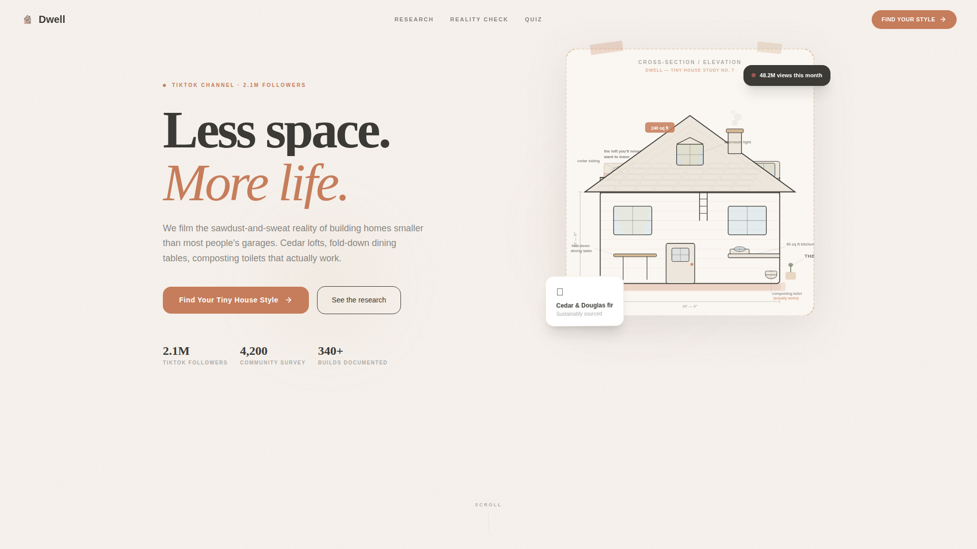 Tiny House Living TikTok Channel Landing Page
