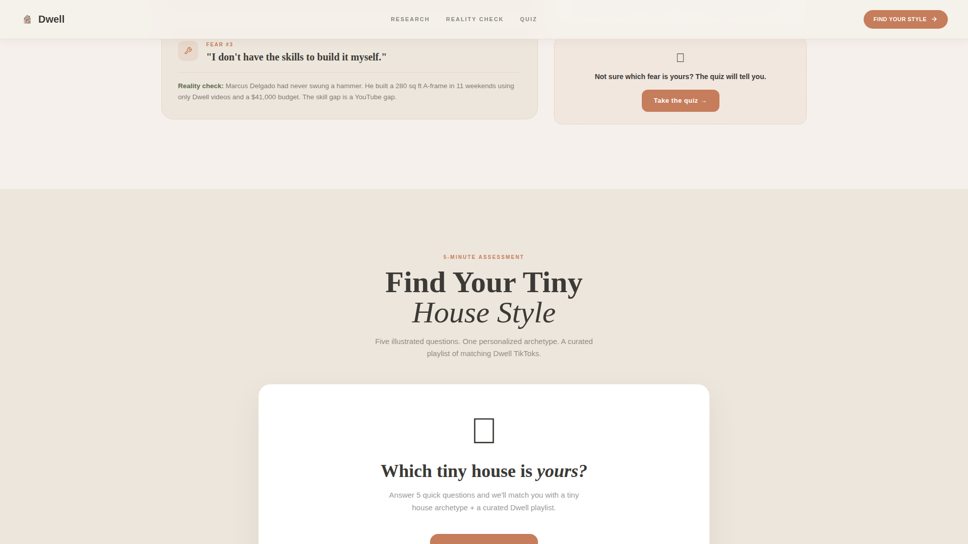 Tiny House Living TikTok Channel Landing Page