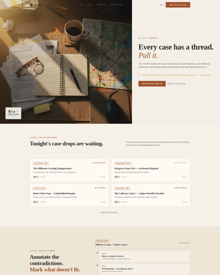 Casefile — Gripping Cold Case Investigation Landing Page Template