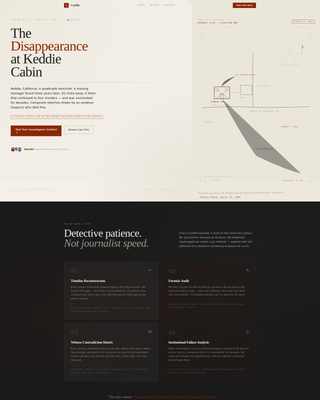 Casefile — Captivating Crime Documentary Landing Page Template