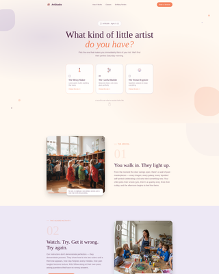 Artstudio - Enchanting Kids Landing Page Template