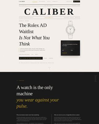 Caliber - Authoritative Horology Landing Page Template