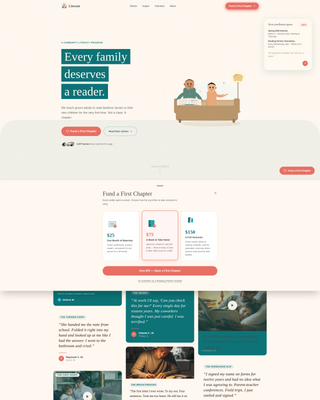 Adult Literacy Nonprofit Fundraising Landing Page