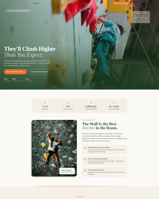 Ascend - Inspiring Kids Climbing Landing Page Template