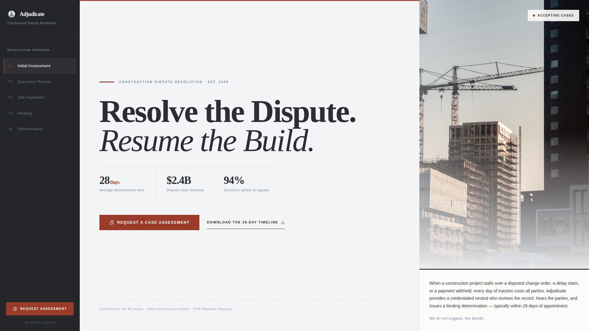 Mediation & Alternative Dispute Specialist Professional Website Template