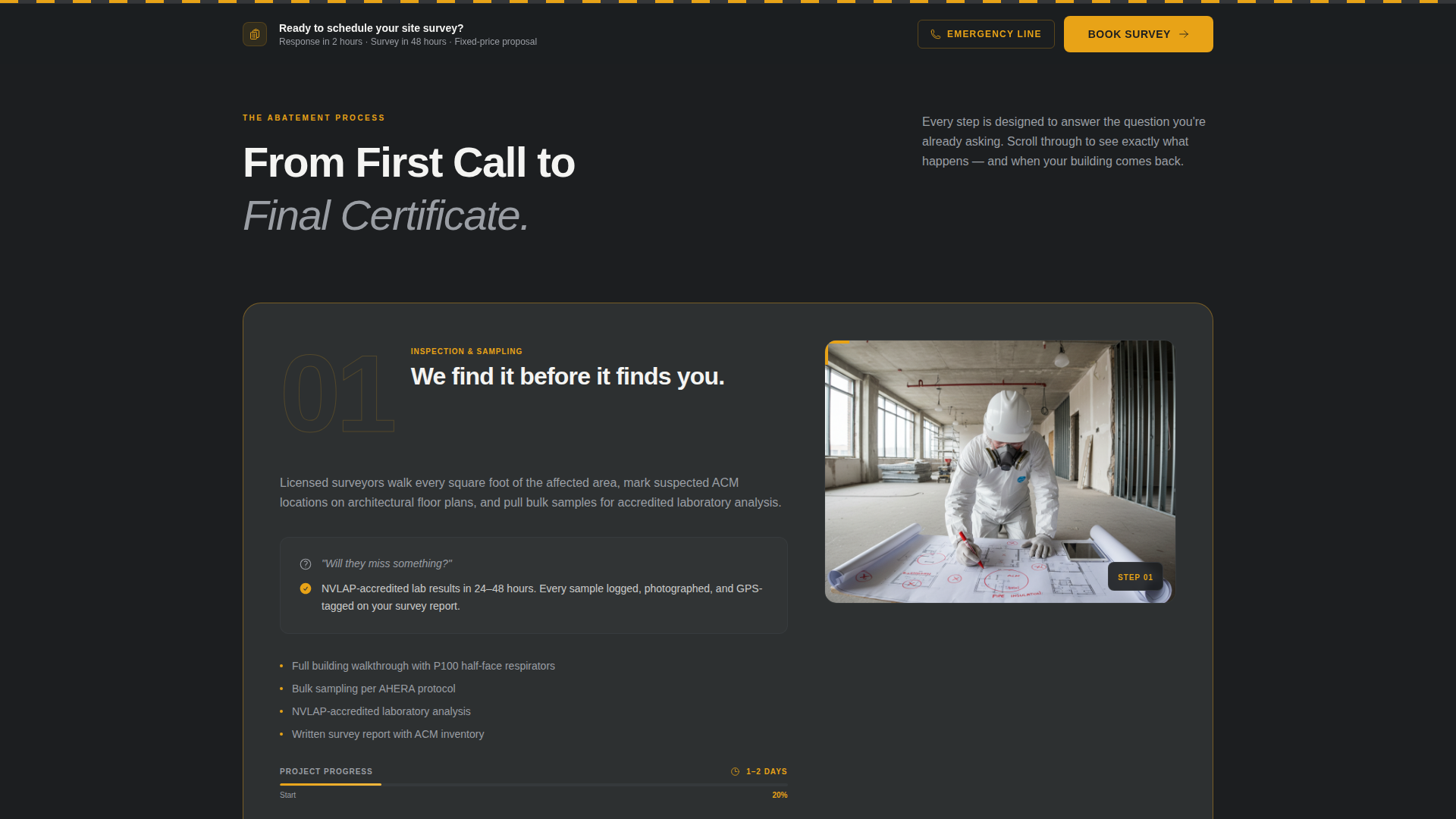Restoration & Preservation Booking Website Template