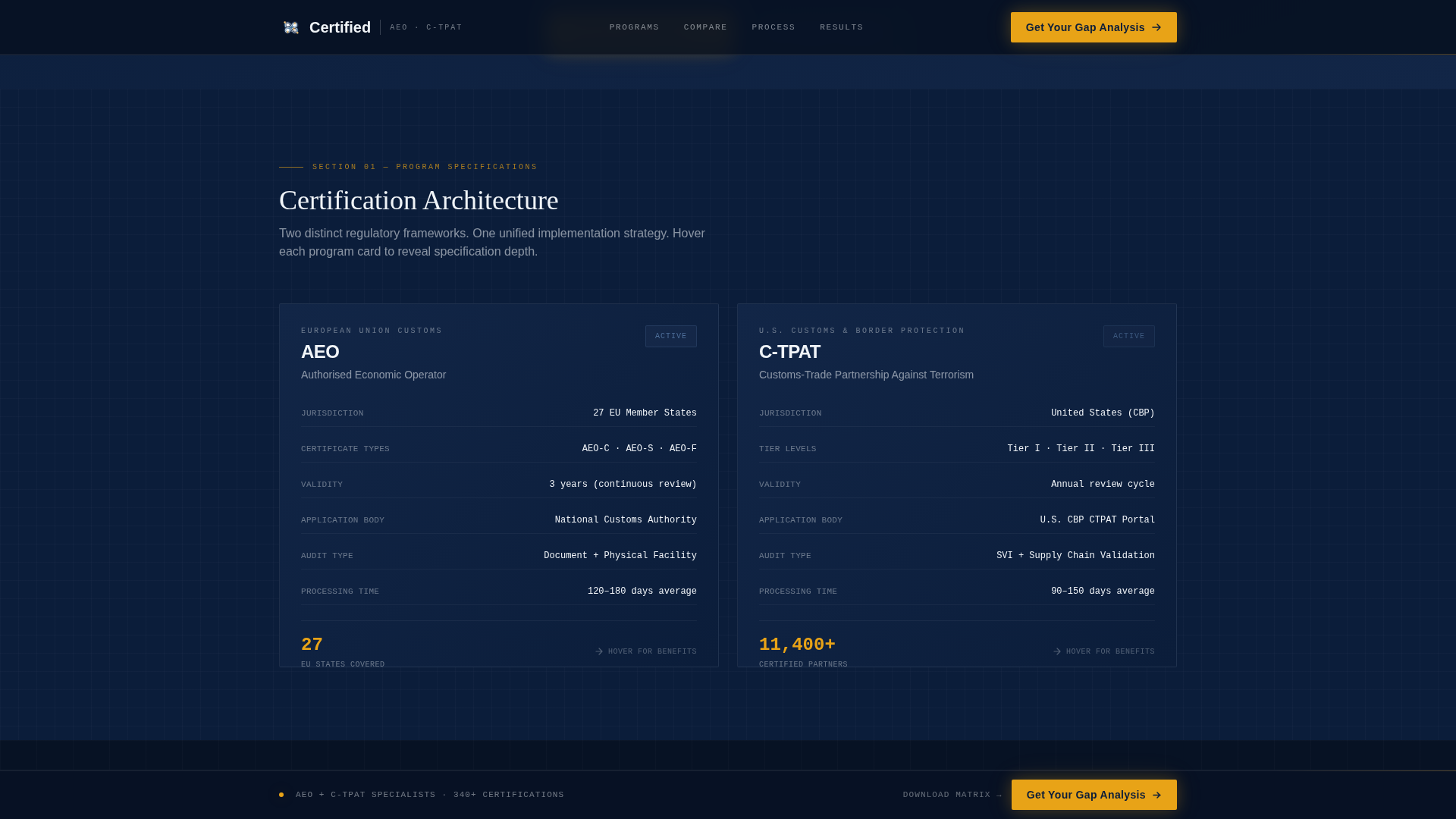 Customs & Trade Booking Website Template