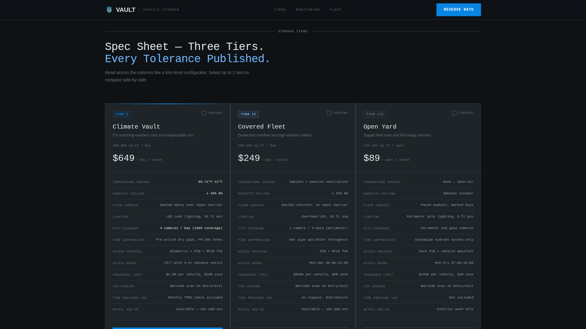 Autovault - Engineered Fleetstorage Landing Page Template