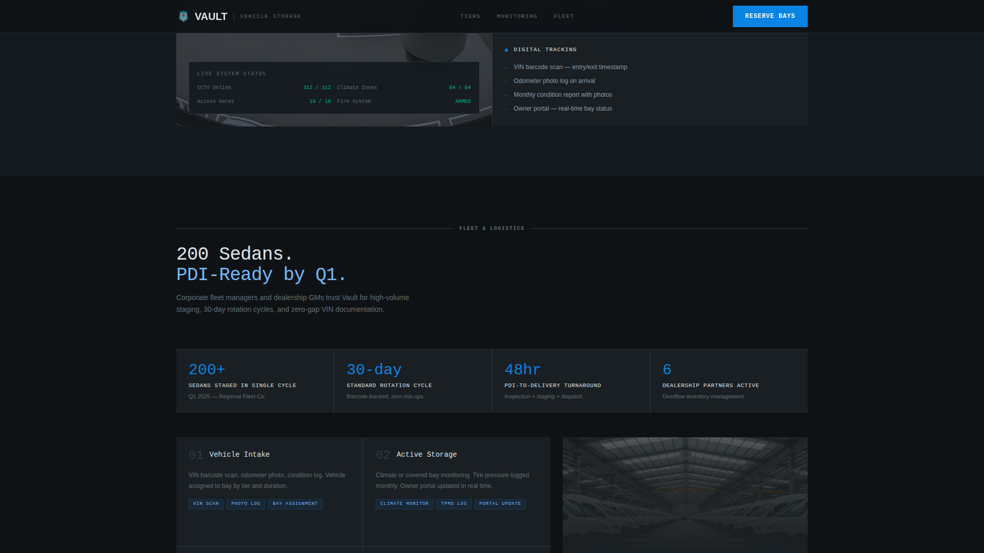 Autovault - Engineered Fleetstorage Landing Page Template