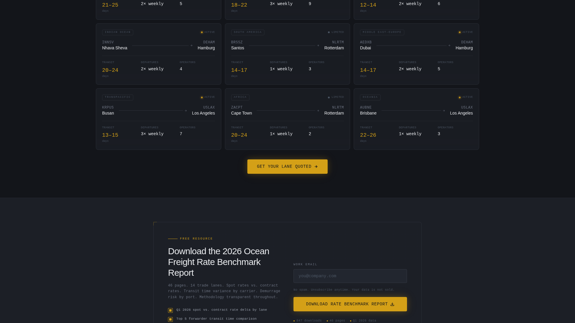 Berth - Precision Oceanfreight Landing Page Template