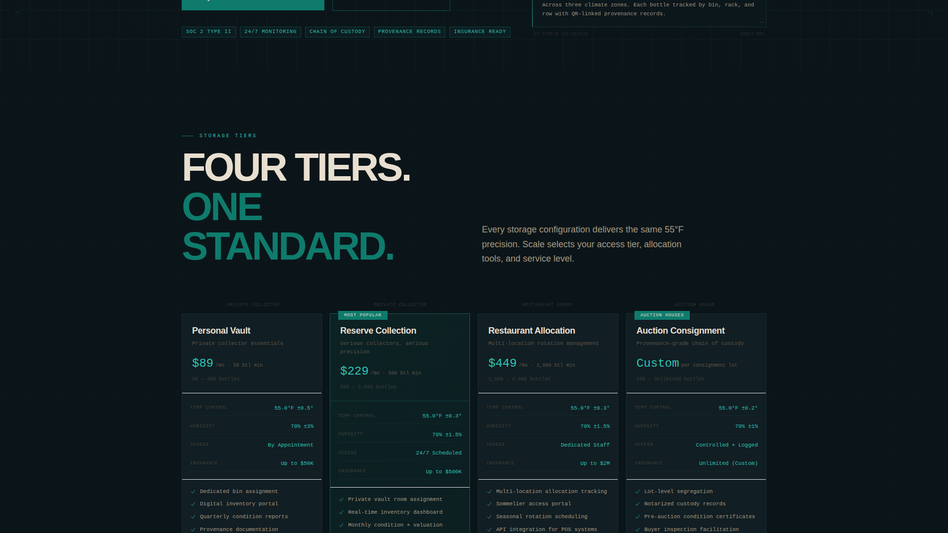 Cellar - Precision Winestorage Landing Page Template
