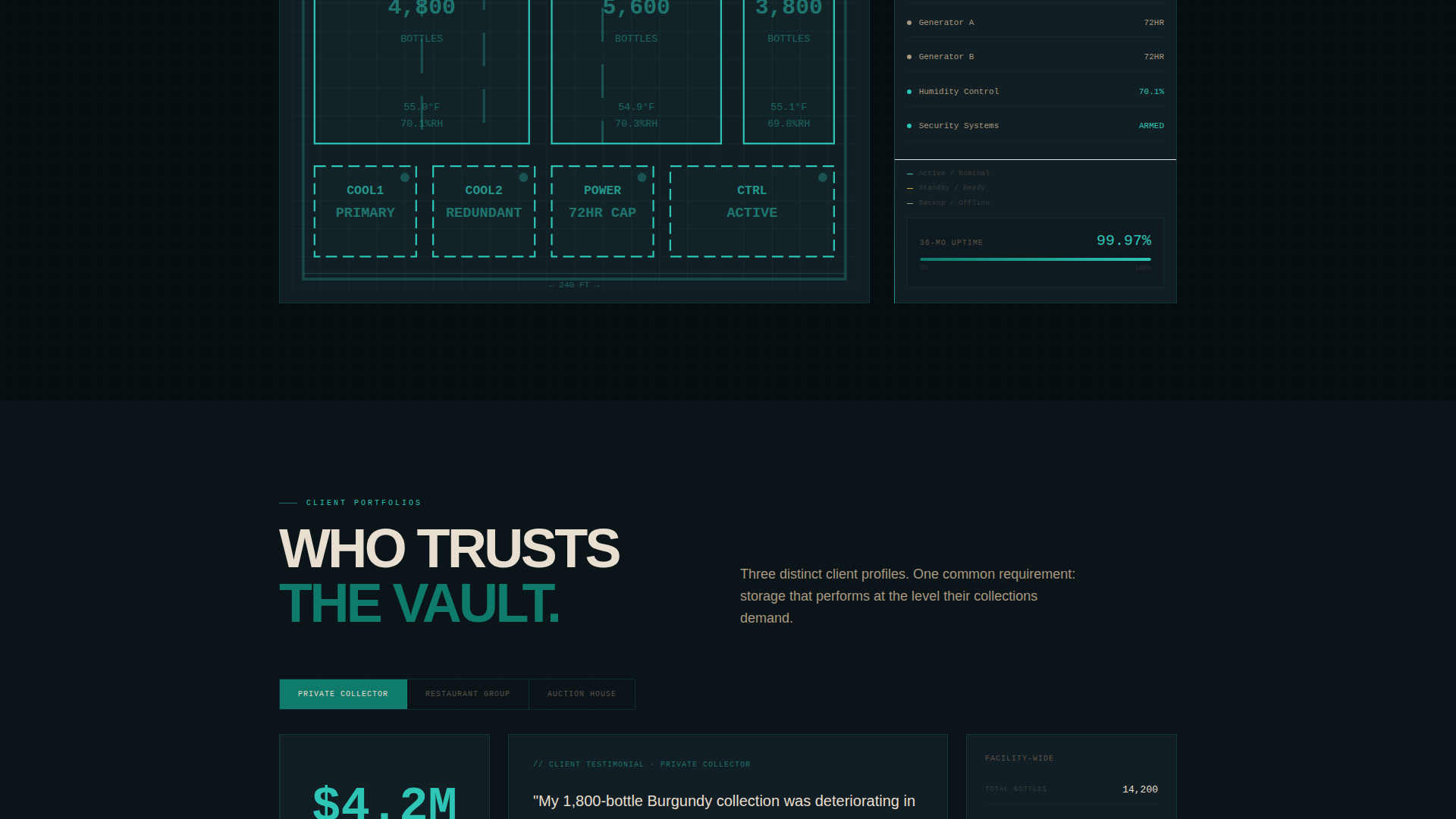 Cellar - Precision Winestorage Landing Page Template