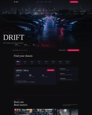Drift - Immersive Nissan Landing Page Template