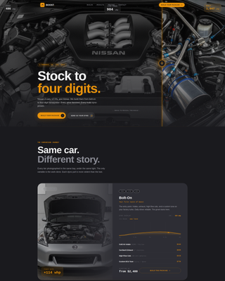 Boost - High-Performance Nissan Landing Page Template