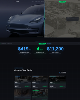Lease - Immersive Tesla Landing Page Template