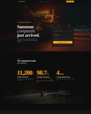 Dispatch - Rapid Towing Landing Page Template