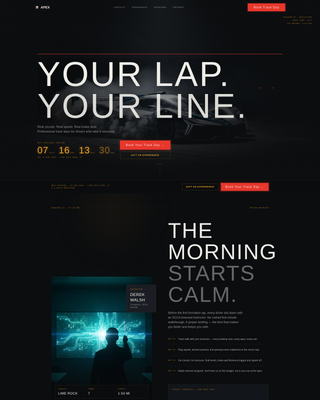Apex - High-Octane Motorsport Landing Page Template