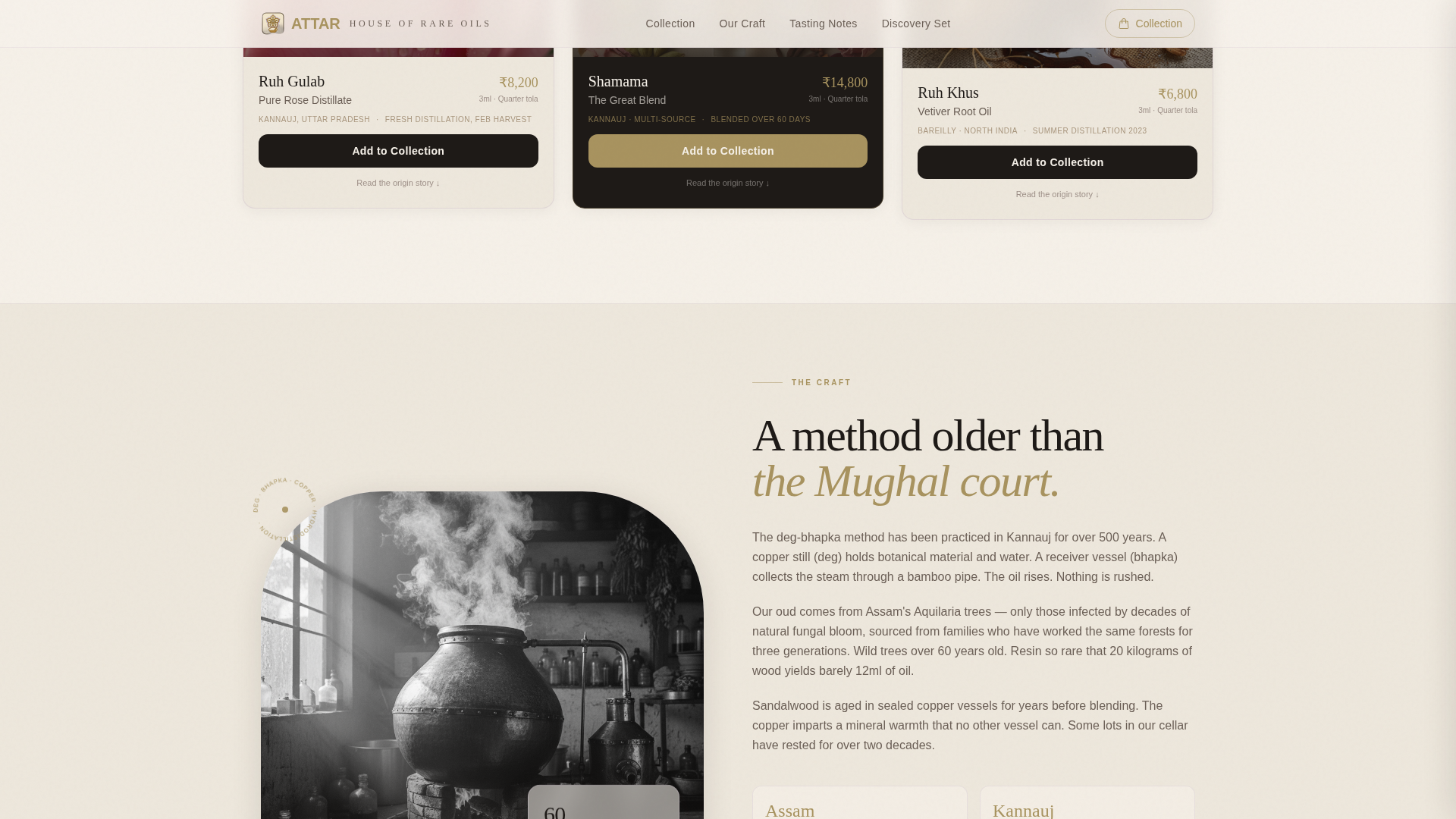 Attar - Artisan Fragrance Landing Page Template