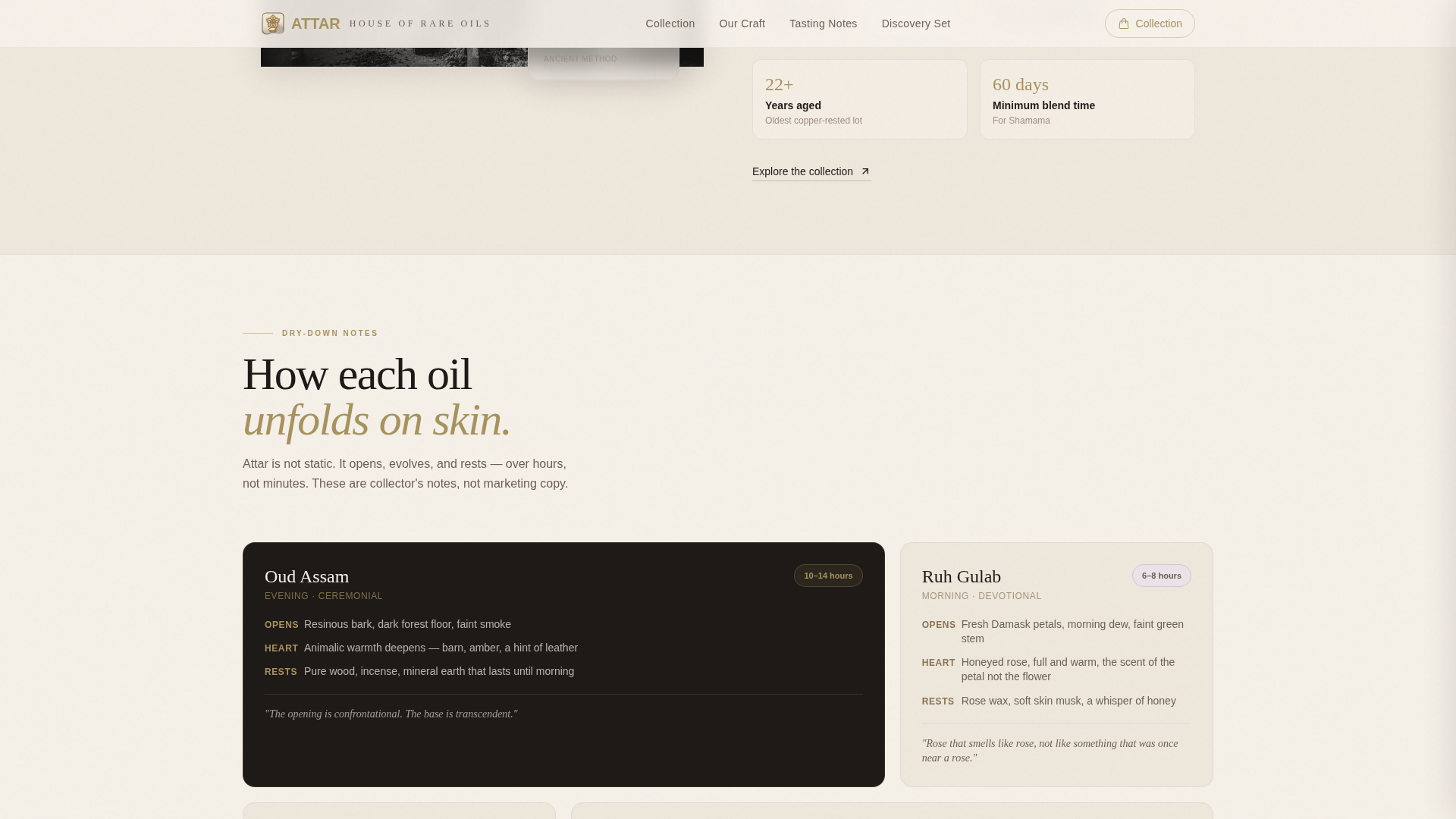 Attar - Artisan Fragrance Landing Page Template