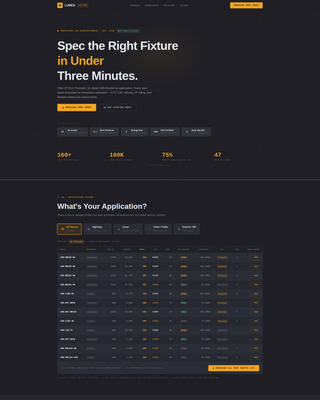 Lumen - Precision Lighting Landing Page Template