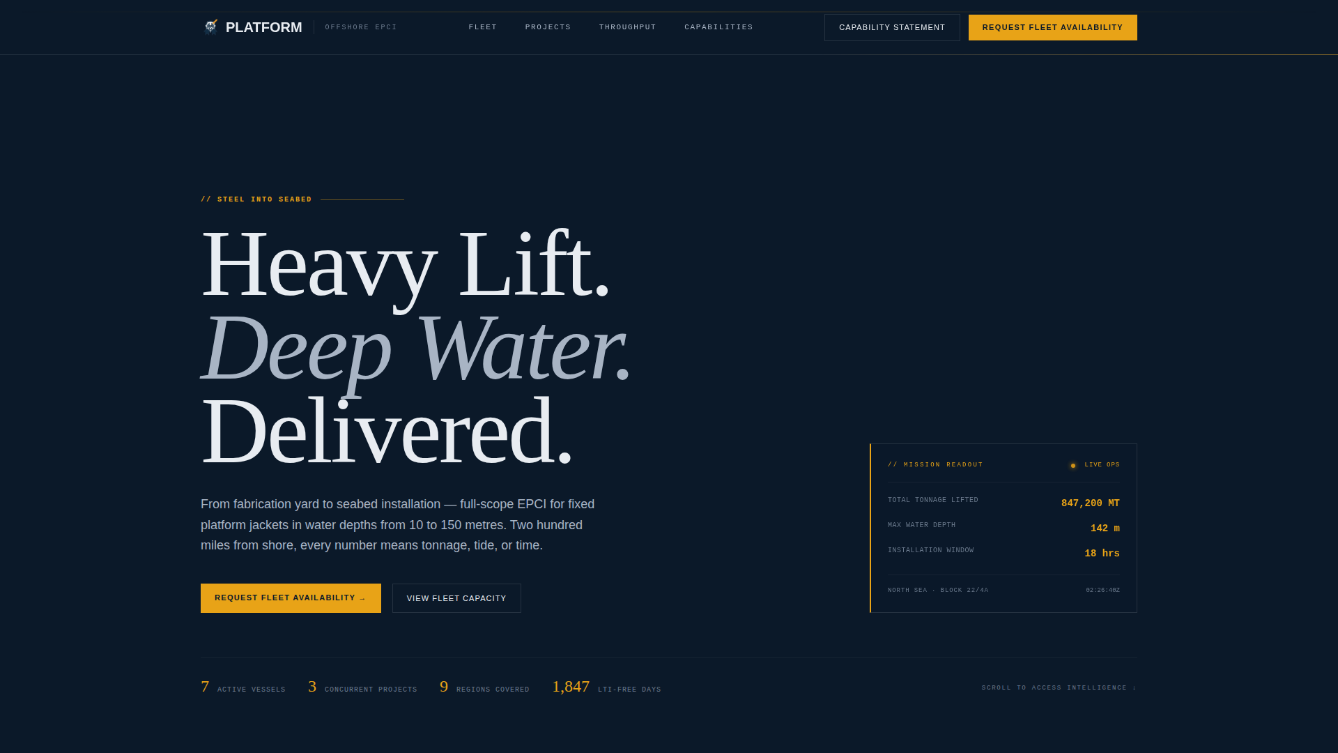 Offshore Platform Construction Company Website Template