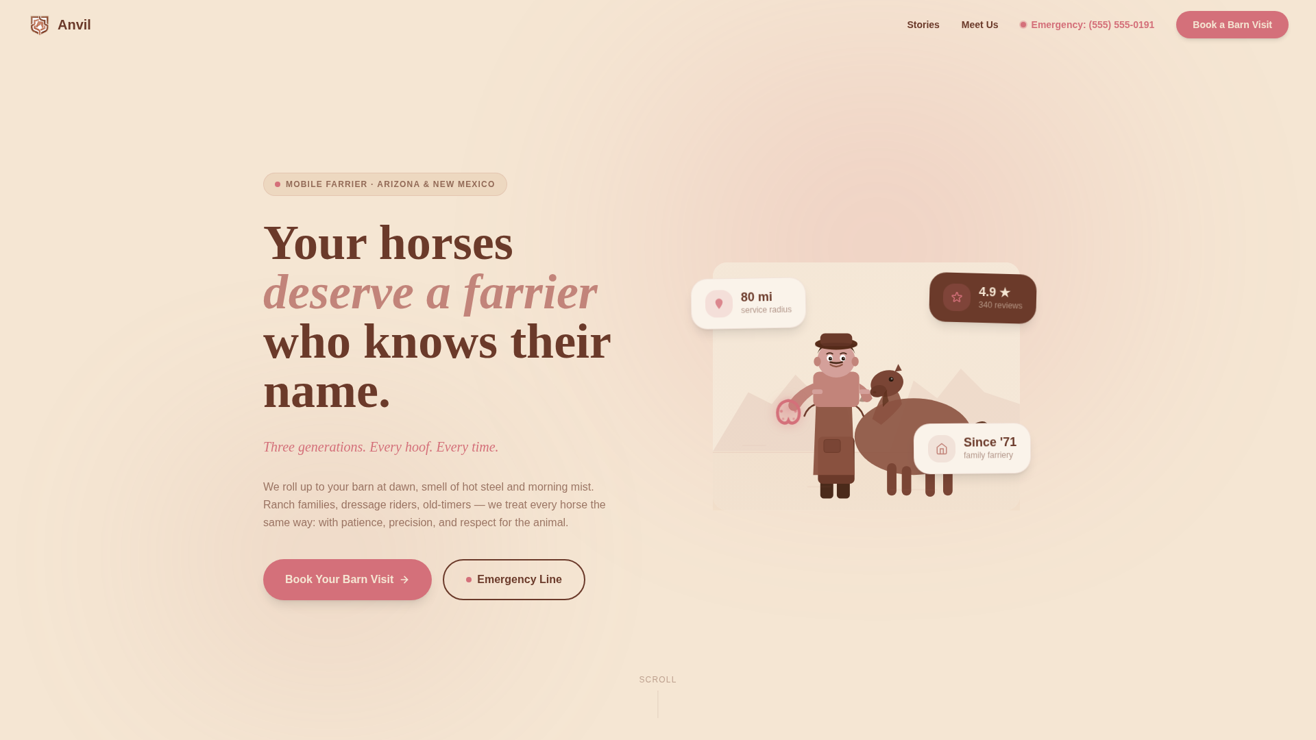 Anvil - Trusted Farrier Landing Page Template