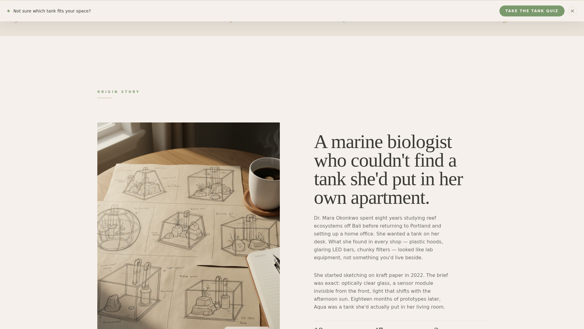 Aqua - Artisan Fishtank Landing Page Template