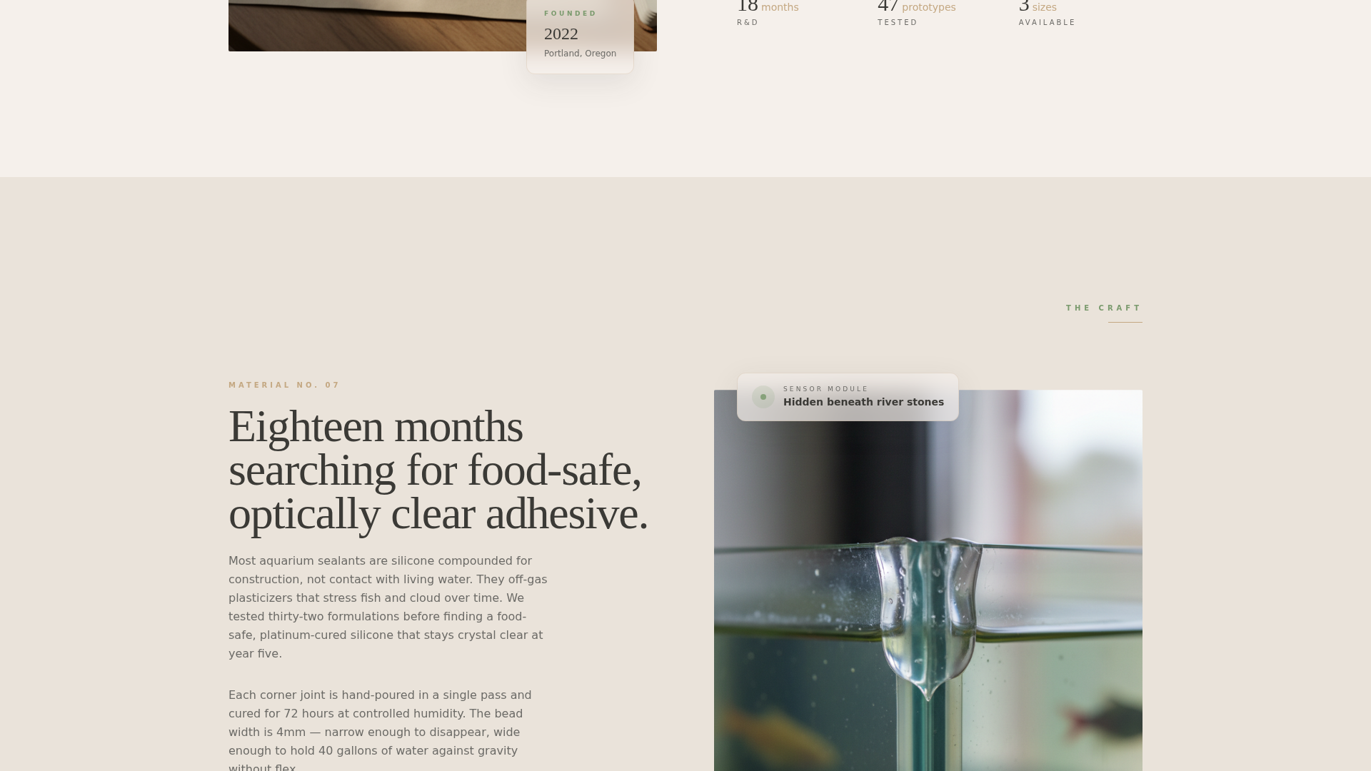 Aqua - Artisan Fishtank Landing Page Template