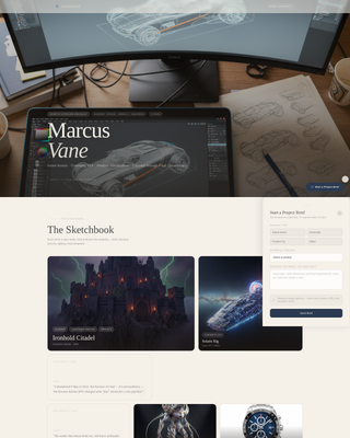 Atelier - Immersive 3D Artist Landing Page Template