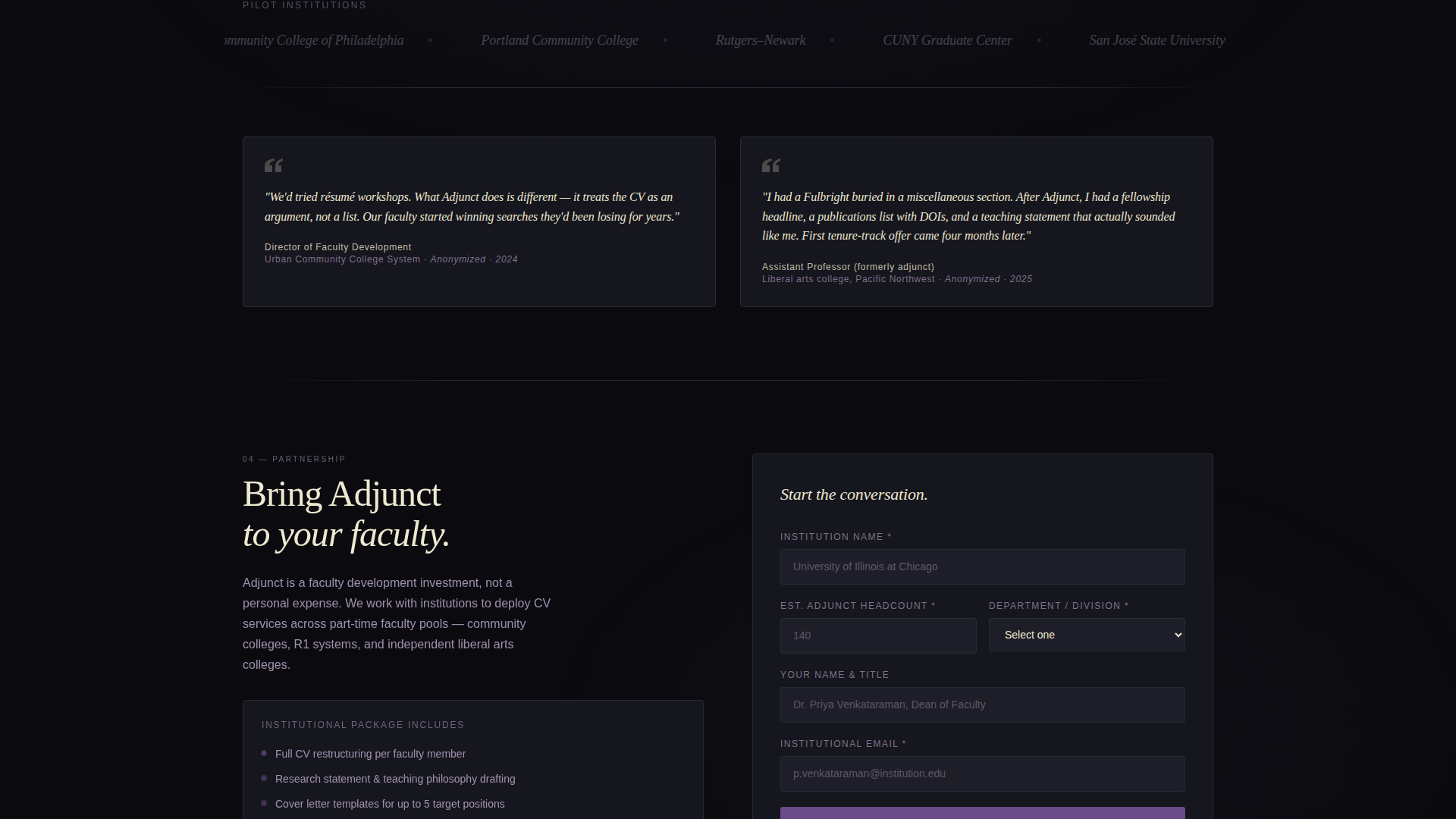 Adjunct - Tenureready Academic Landing Page Template