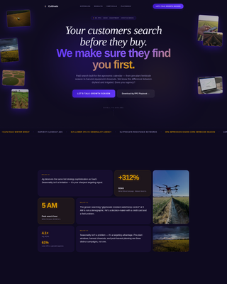 Cultivate - Precision Agriculture Landing Page Template