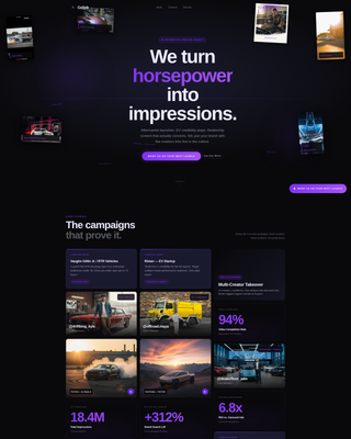 Collab - Immersive Automotiveinfluencer Landing Page Template