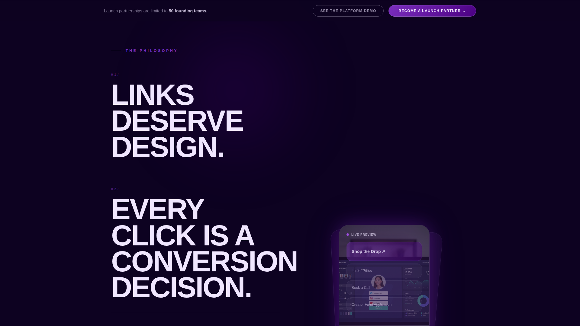 Linkframe - Bold Biolink Landing Page Template