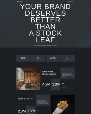 Elevate - Highimpact Cannabis Landing Page Template