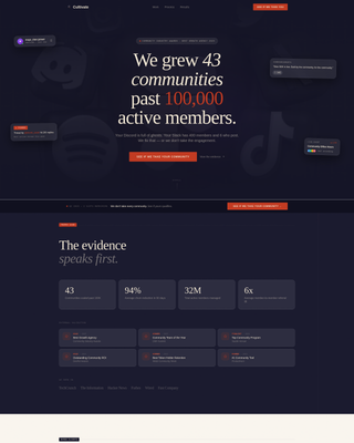 Cultivate - Awardwinning Communitymanagement Landing Page Template