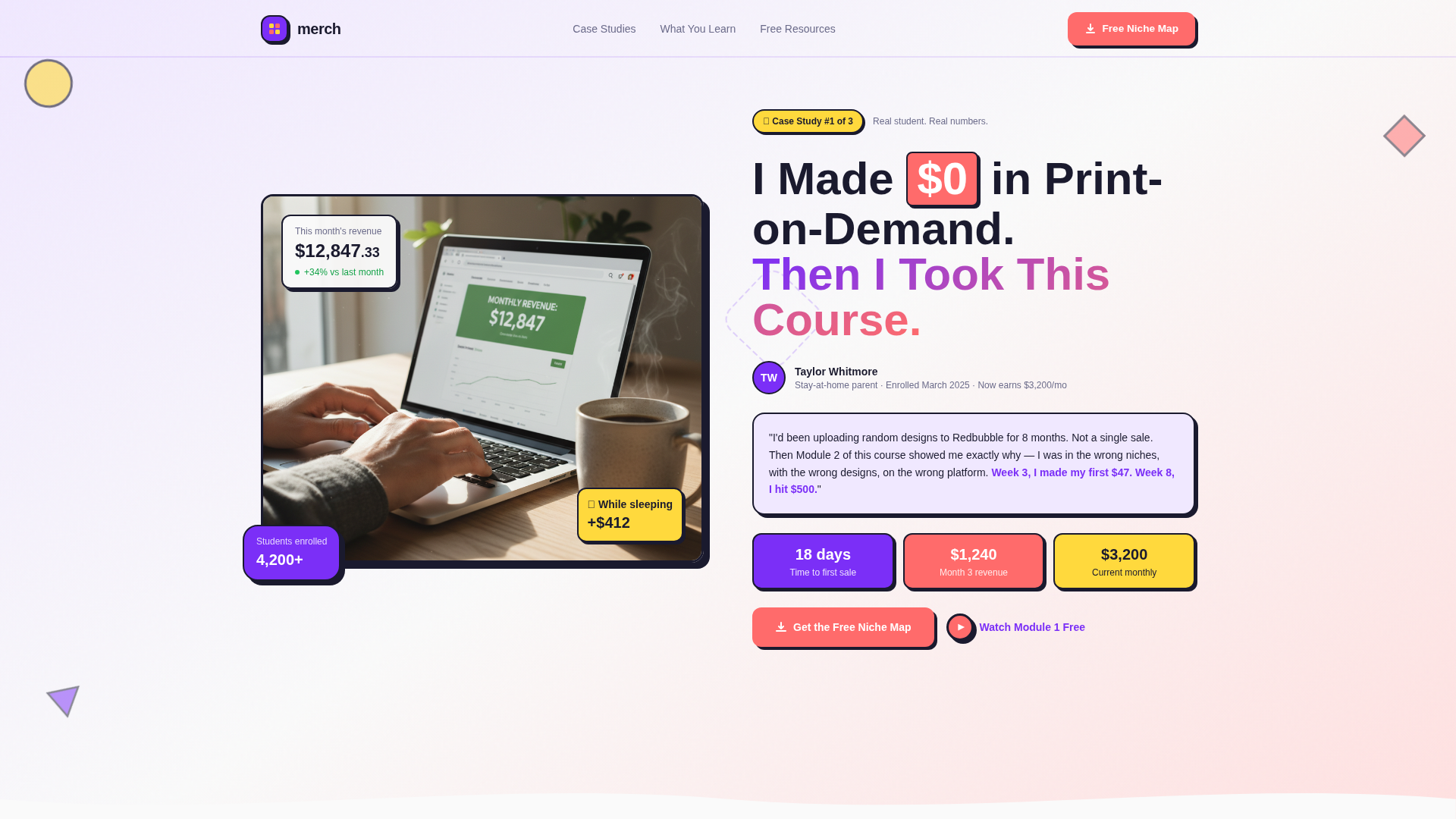 Online Skill Courses Specialist Portfolio Website Template