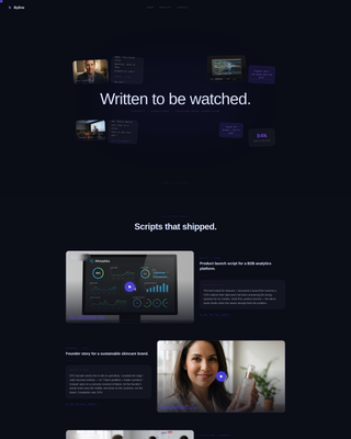 Byline - Cinematic Writer Landing Page Template