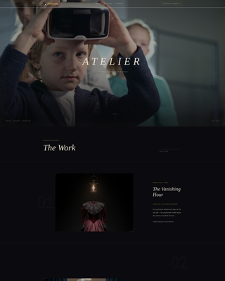 Atelier - Cinematic Costumedesigner Landing Page Template